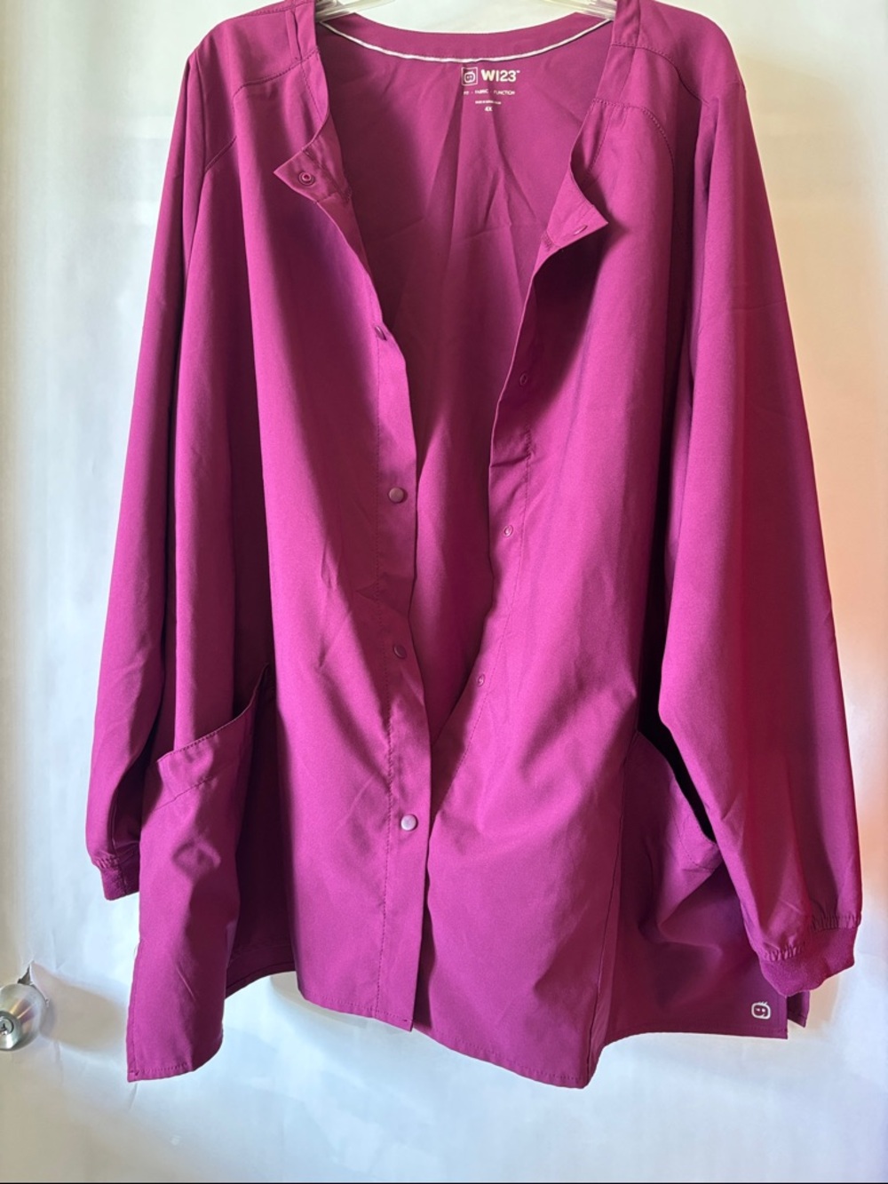 Women's Deep Pink Button-Front Shirt Jacket